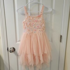 Cat & Jack Girl's Light Peach Floral Dress Size Medium